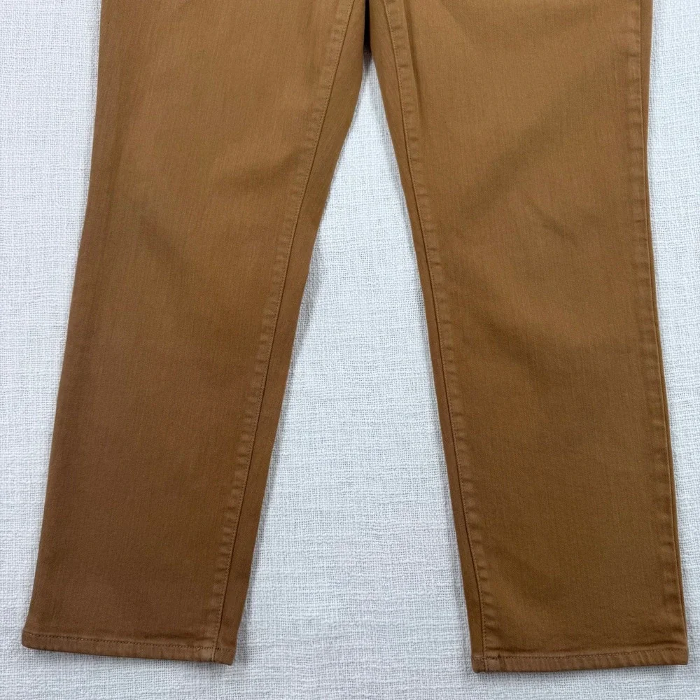 Chicos So Slimming Girlfriend Ankle Pants Brown Petite 1P‎ Cotton Blend Stretch